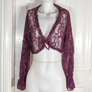 Frederick's of Hollywood Gothic Lace Shrug Vintage 90s
